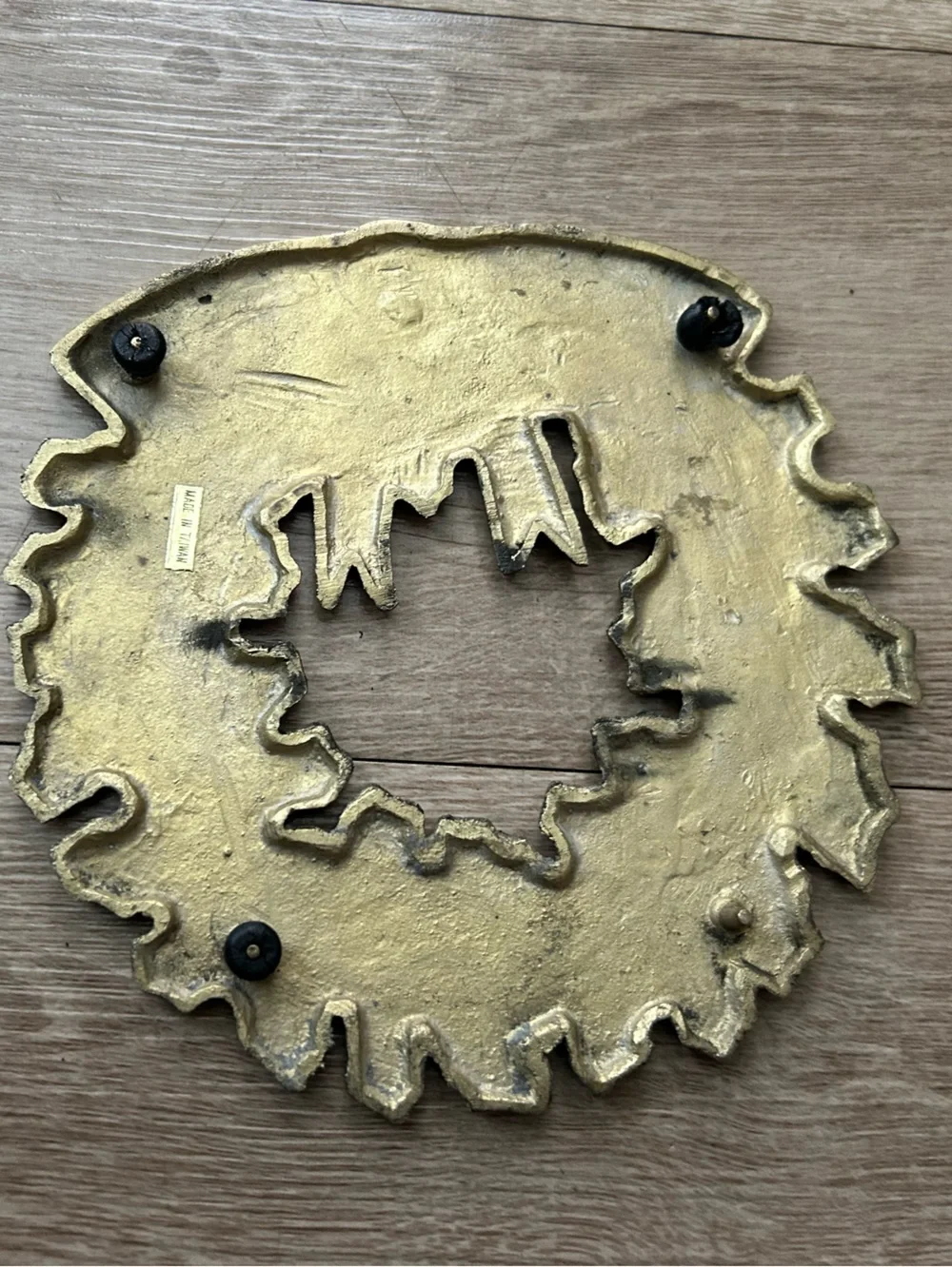 Vintage Brass Holiday Wreath Trivet